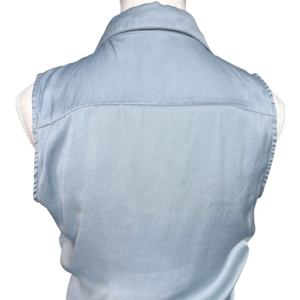 Fashion Nova Light Blue Sleeveless Button-Up Top - Picture 6 of 12